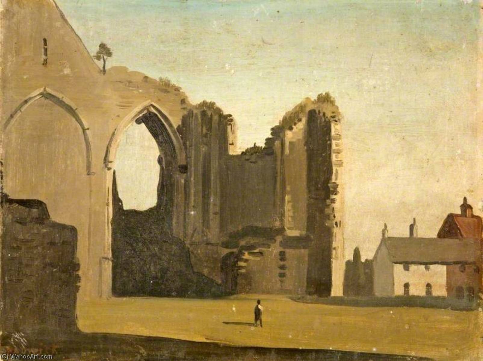 Wikioo.org - The Encyclopedia of Fine Arts - Painting, Artwork by Philip Hugh Padwick - Ruins of Winchelsea Church, East Sussex