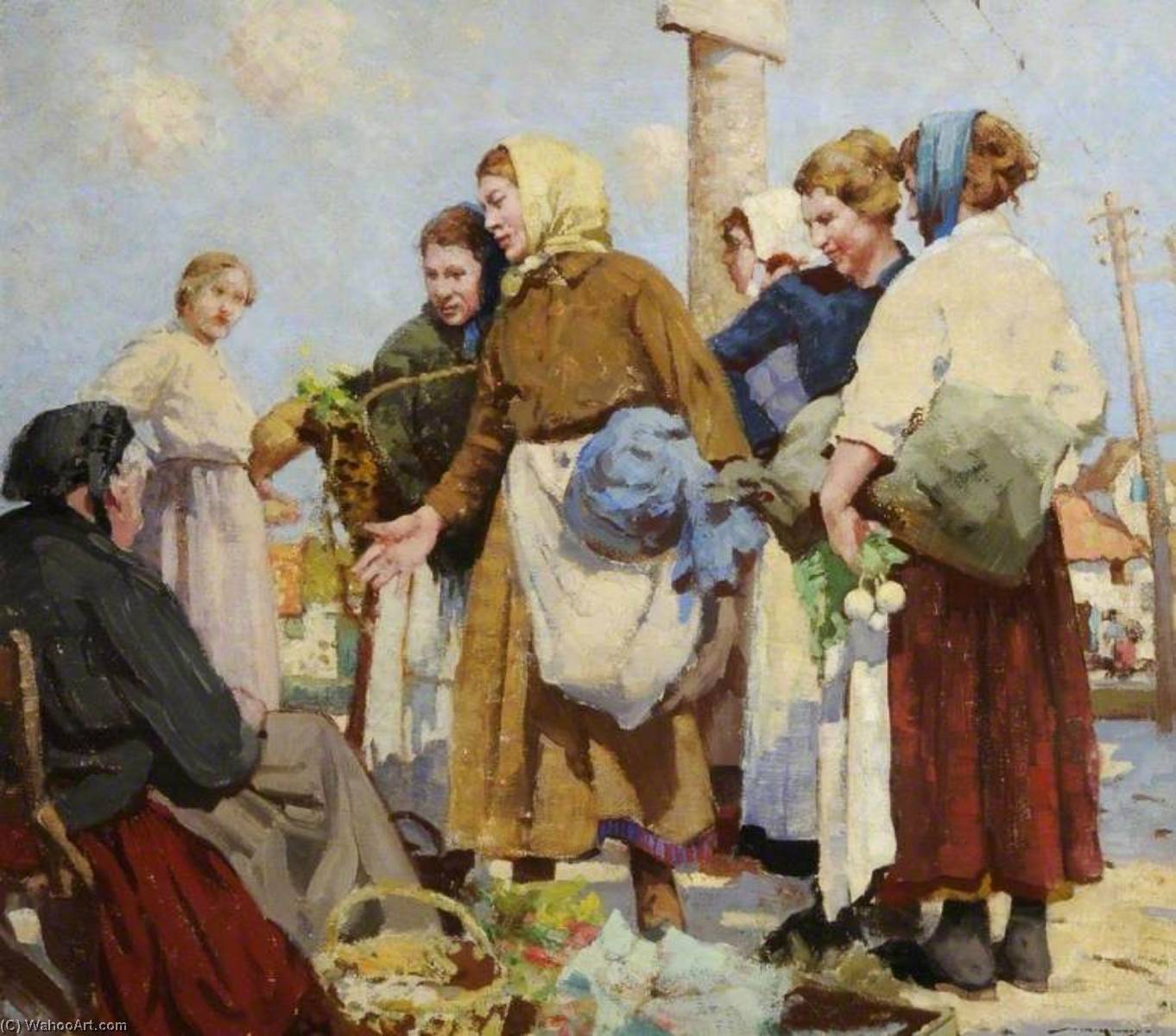 Wikioo.org - The Encyclopedia of Fine Arts - Painting, Artwork by William Lee Hankey - A French Market Place
