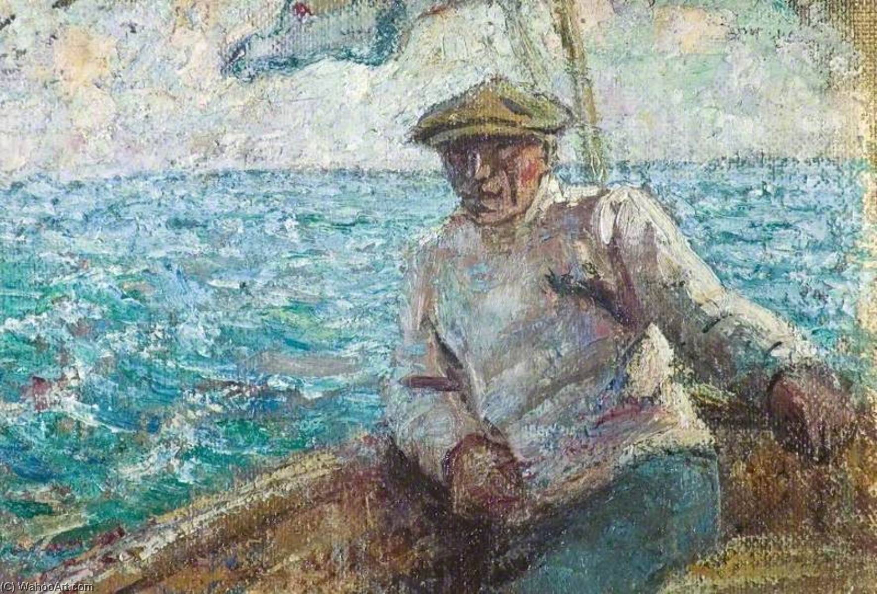 Wikioo.org - The Encyclopedia of Fine Arts - Painting, Artwork by Joseph Syddall - Sailor in a Boat at Sea