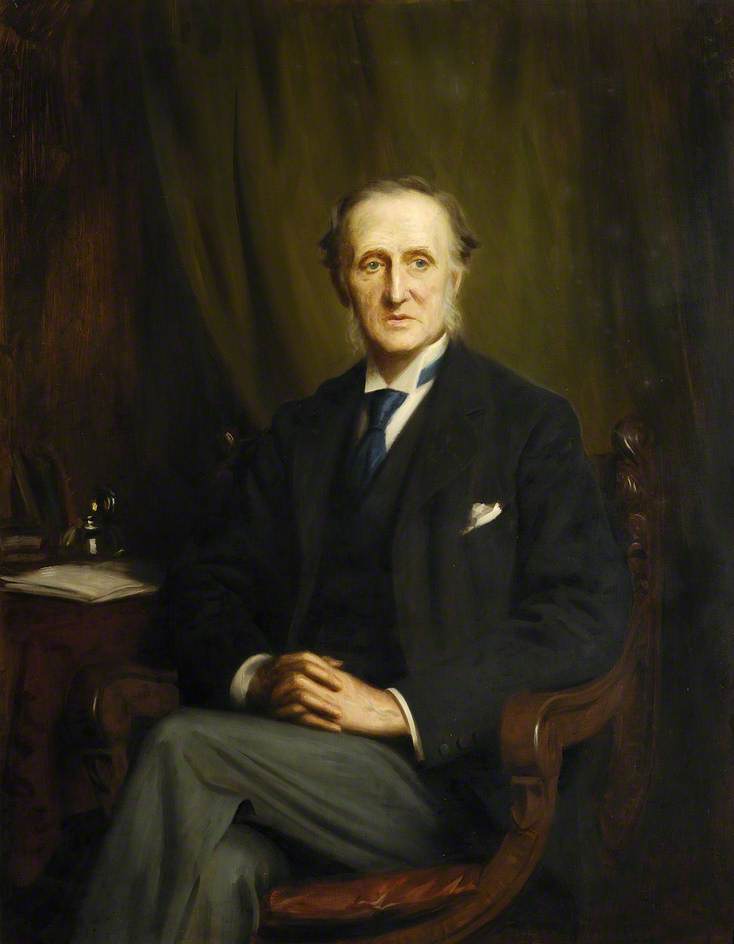 Wikioo.org - The Encyclopedia of Fine Arts - Painting, Artwork by Herman Herkomer - Dudley Ryder (1831–1900), 3rd Earl of Harrowby, President of the Bible Society (1886–1900)
