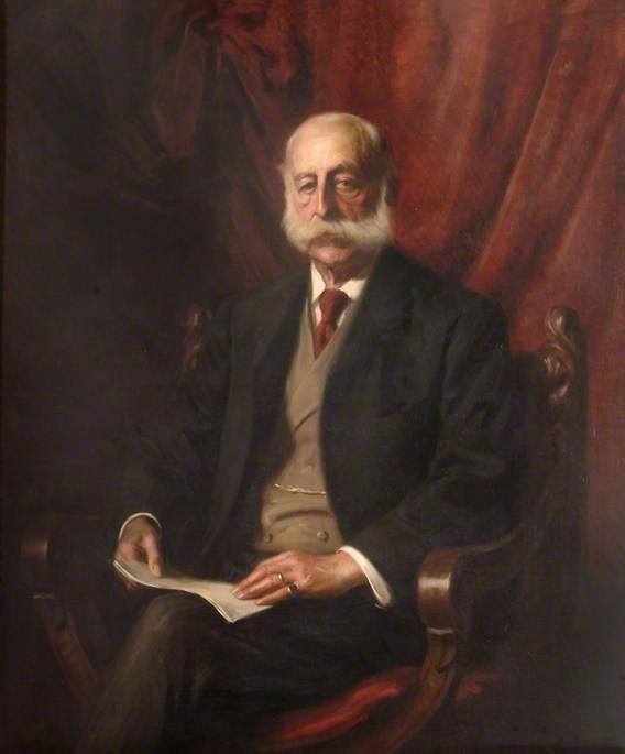Wikioo.org - The Encyclopedia of Fine Arts - Painting, Artwork by Herman Herkomer - The Right Honourable Thomas Francis (1830–1918), 2nd Baron Cottesloe