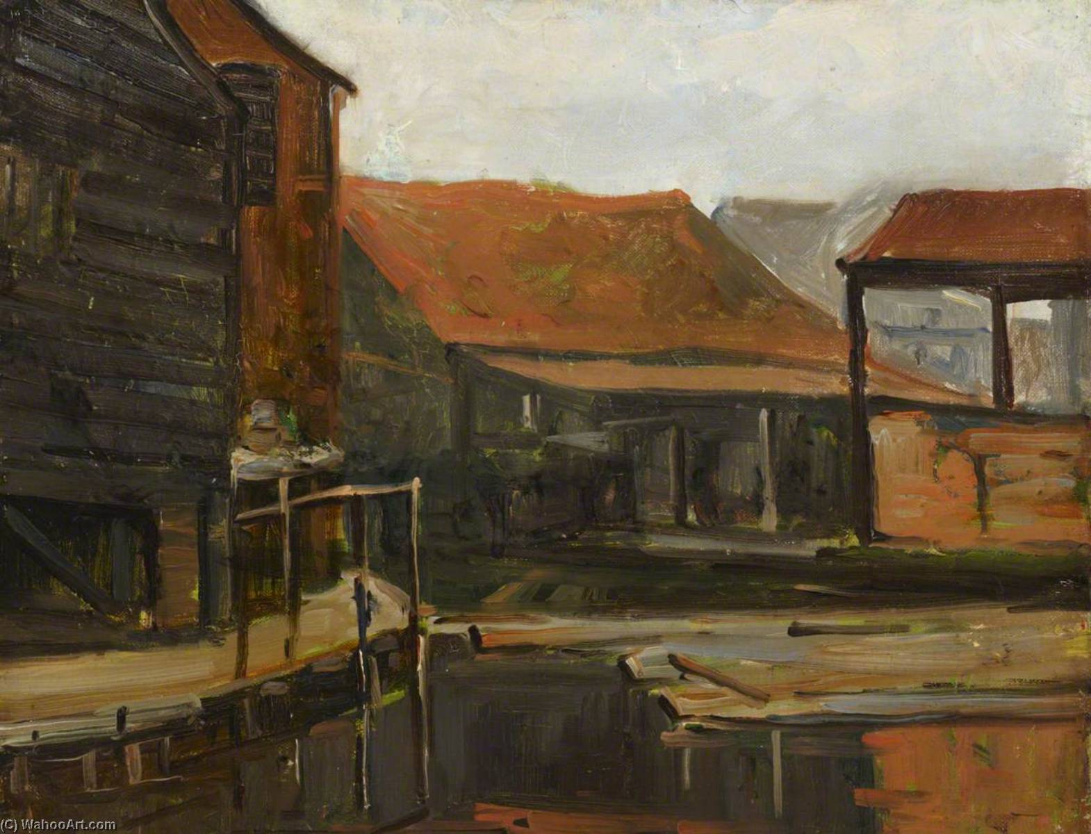 Wikioo.org - The Encyclopedia of Fine Arts - Painting, Artwork by Maud Ireland Button - Fountain's Mill, Uxbridge