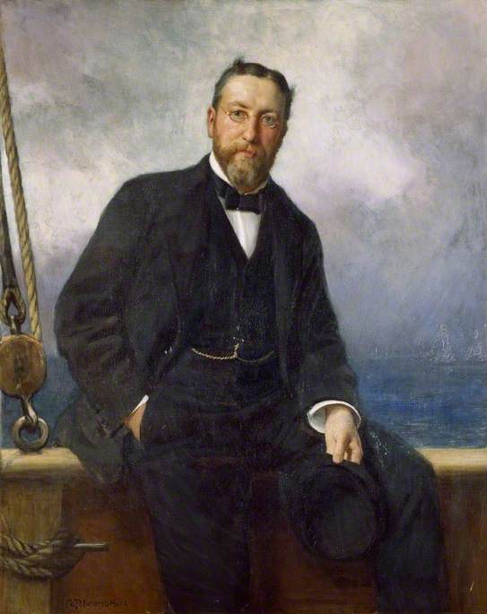 Wikioo.org - The Encyclopedia of Fine Arts - Painting, Artwork by George Percy Jacomb Hood - Peter Thellusson (1850–1899), on Board the Yacht, 'Albion'