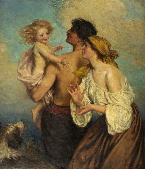 Wikioo.org - The Encyclopedia of Fine Arts - Painting, Artwork by George Percy Jacomb Hood - The Family