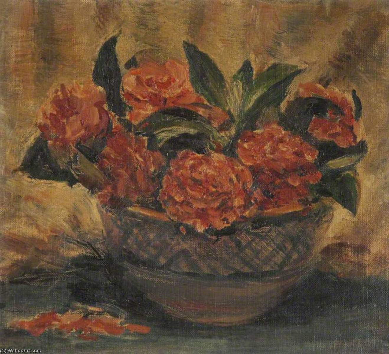 Wikioo.org - The Encyclopedia of Fine Arts - Painting, Artwork by Patti Mayor - A Bowl Filled with Red Flowers