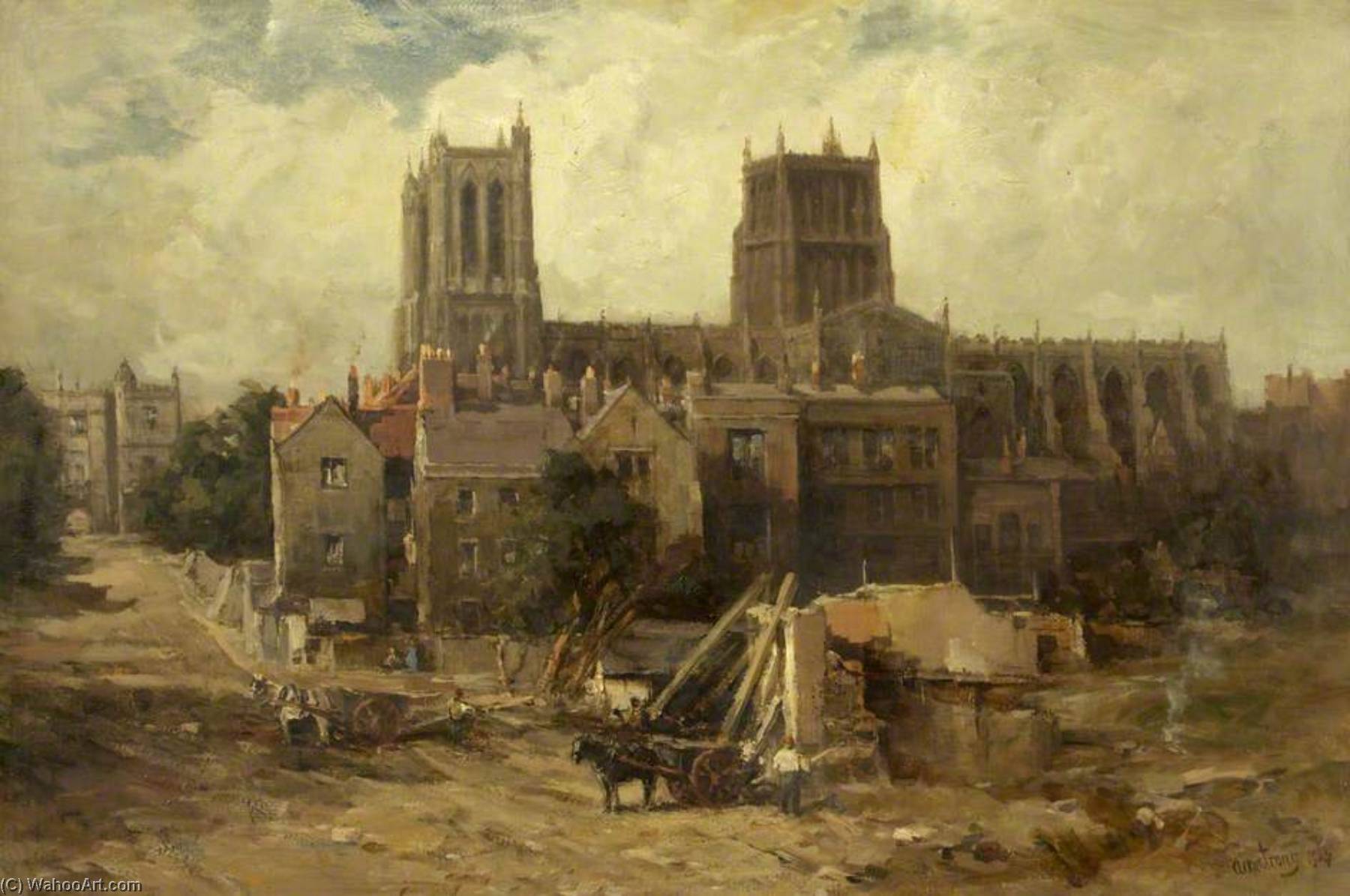 Wikioo.org - The Encyclopedia of Fine Arts - Painting, Artwork by Francis Abel William Taylor Armstrong - Bristol Cathedral