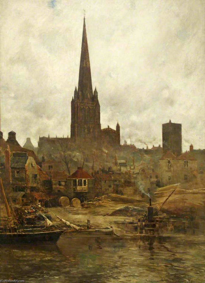 Wikioo.org - The Encyclopedia of Fine Arts - Painting, Artwork by Francis Abel William Taylor Armstrong - The Church of St Mary Redcliffe