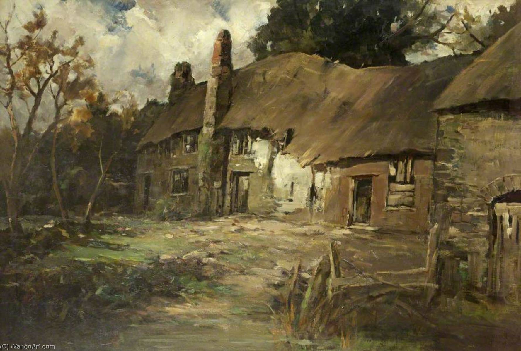 Wikioo.org - The Encyclopedia of Fine Arts - Painting, Artwork by Francis Abel William Taylor Armstrong - The Ferryman's Cottage, Hanham