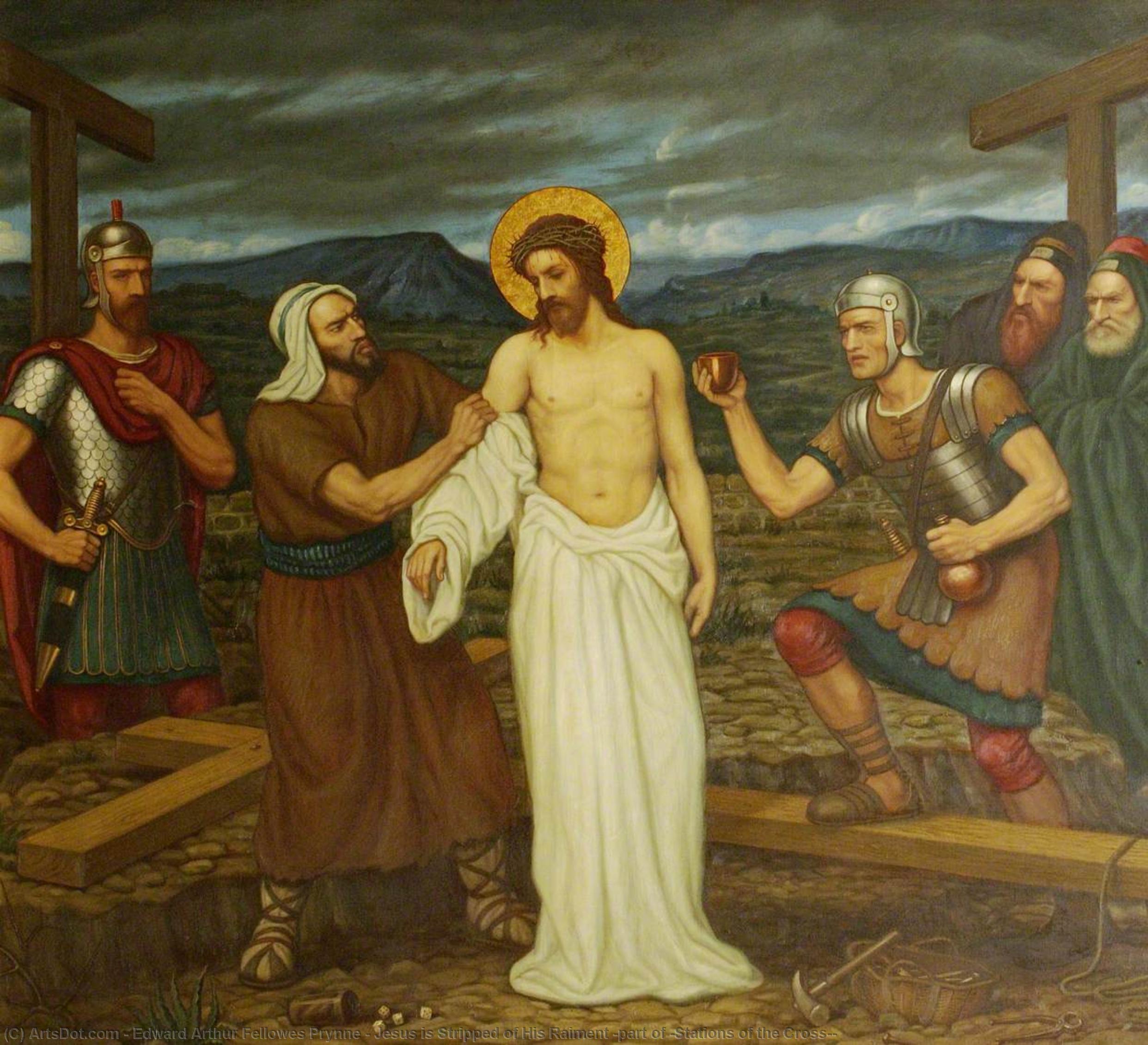 Wikioo.org - The Encyclopedia of Fine Arts - Painting, Artwork by Edward Arthur Fellowes Prynne - Jesus is Stripped of His Raiment (part of ‘Stations of the Cross’)