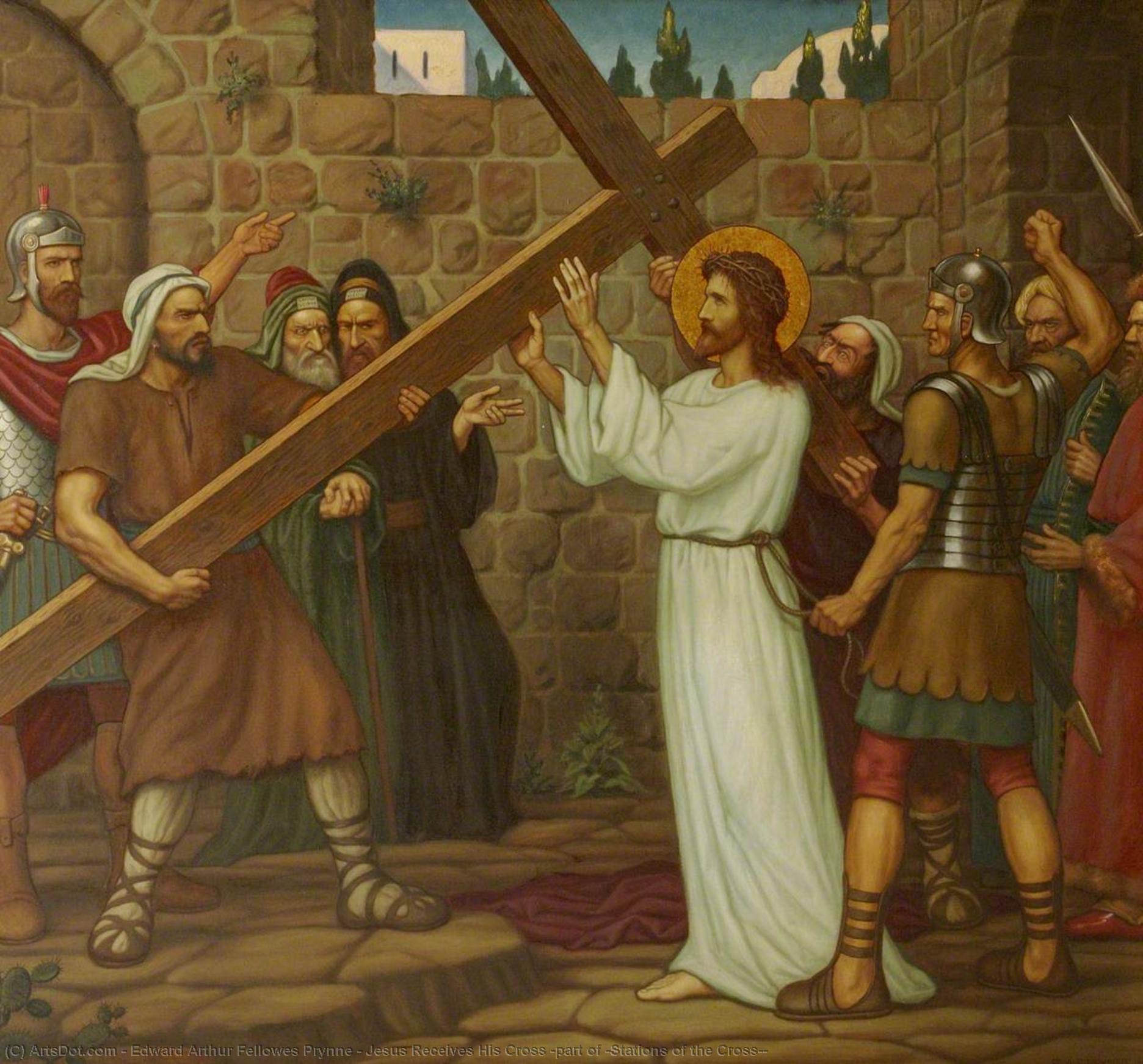 Wikioo.org - The Encyclopedia of Fine Arts - Painting, Artwork by Edward Arthur Fellowes Prynne - Jesus Receives His Cross (part of ‘Stations of the Cross’)