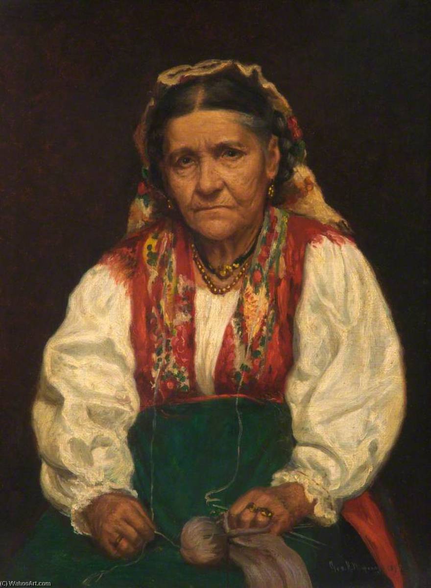 Wikioo.org - The Encyclopedia of Fine Arts - Painting, Artwork by George Henry Wimpenny - Italian Grandmother