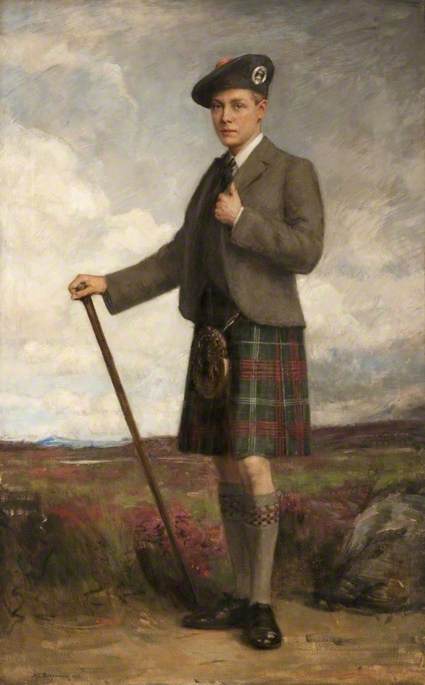 Wikioo.org - The Encyclopedia of Fine Arts - Painting, Artwork by Alfred Edward Borthwick - Edward, Prince of Wales (1894–1972), in Highland Costume