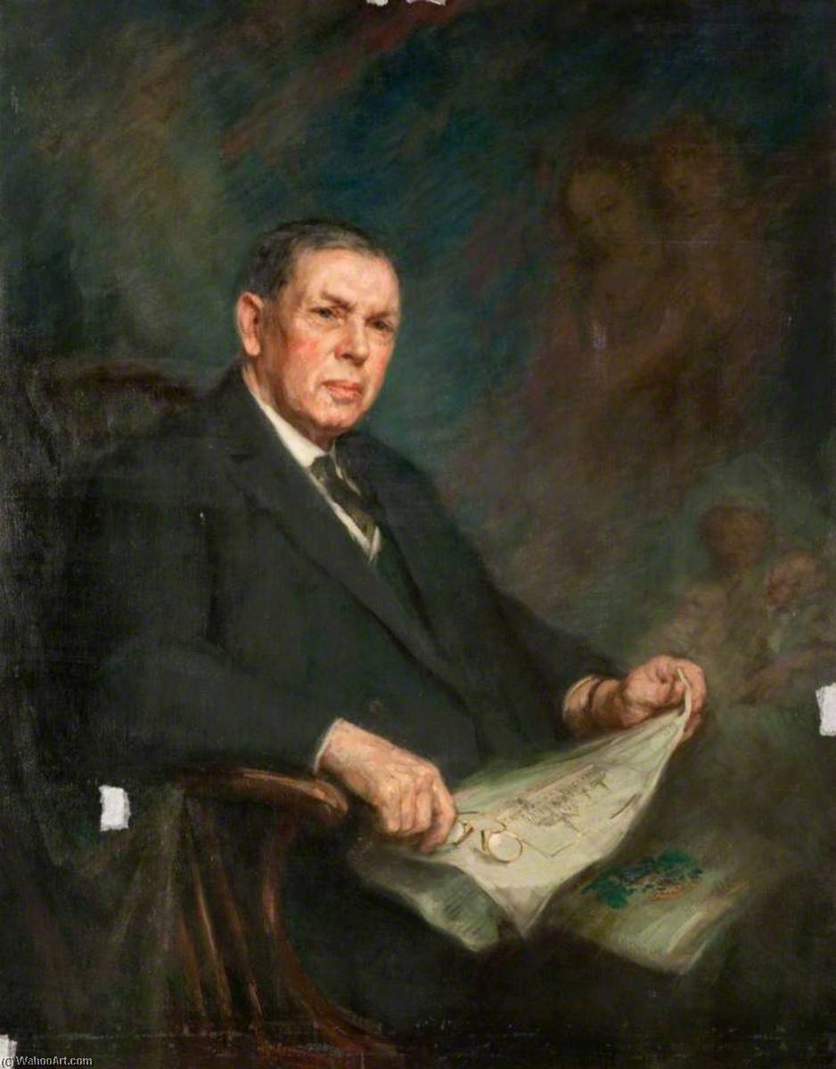 Wikioo.org - The Encyclopedia of Fine Arts - Painting, Artwork by Alfred Edward Borthwick - Simon G. Fraser (1860–1936), DL, JP, Convenor of Public Health, (1912–1936)