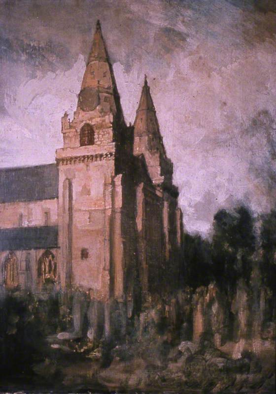 Wikioo.org - The Encyclopedia of Fine Arts - Painting, Artwork by Alfred Edward Borthwick - St Machar's Cathedral, Aberdeen
