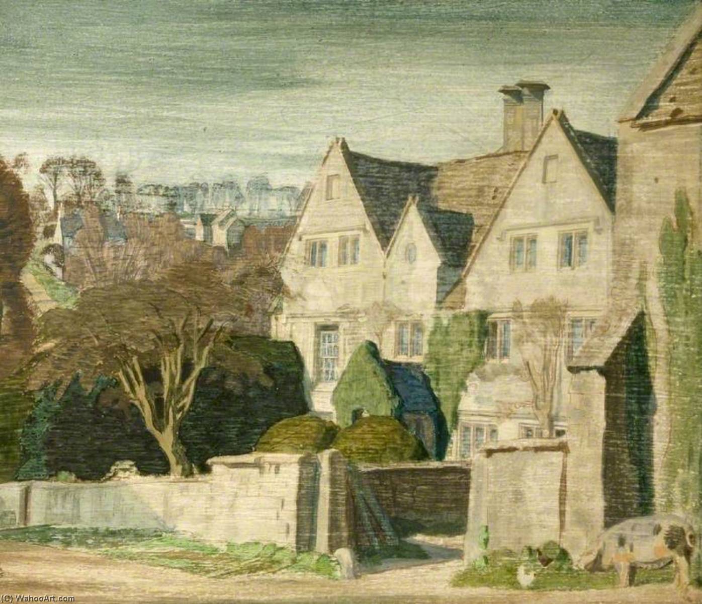 Wikioo.org - The Encyclopedia of Fine Arts - Painting, Artwork by Charles March Gere - Holcombe House, Painswick, Gloucestershire