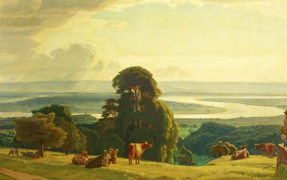 Wikioo.org - The Encyclopedia of Fine Arts - Painting, Artwork by Charles March Gere - The Bend of the Severn at Newnham