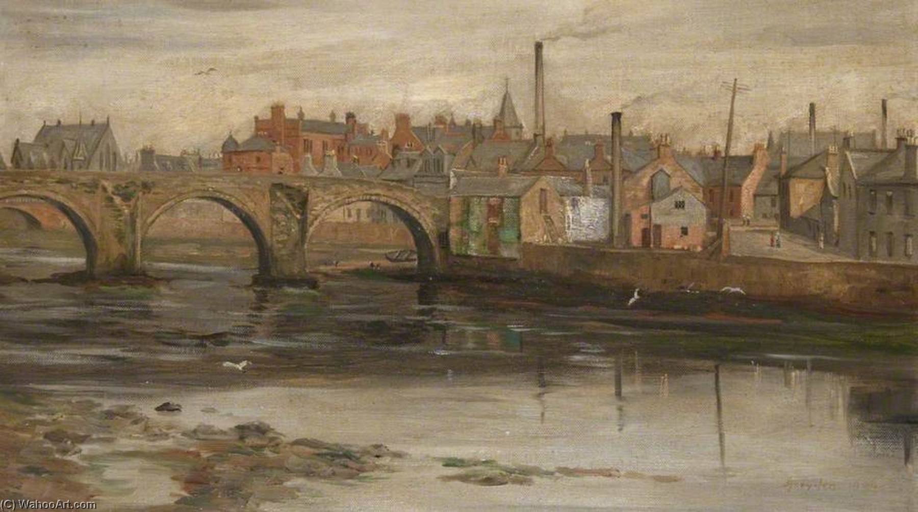 Wikioo.org - The Encyclopedia of Fine Arts - Painting, Artwork by Robert Bryden - River Ayr (Auld Brig)