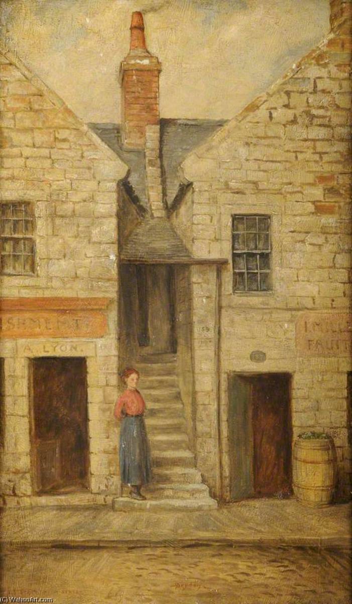 Wikioo.org - The Encyclopedia of Fine Arts - Painting, Artwork by Robert Bryden - Outside Stair at 159 High Street