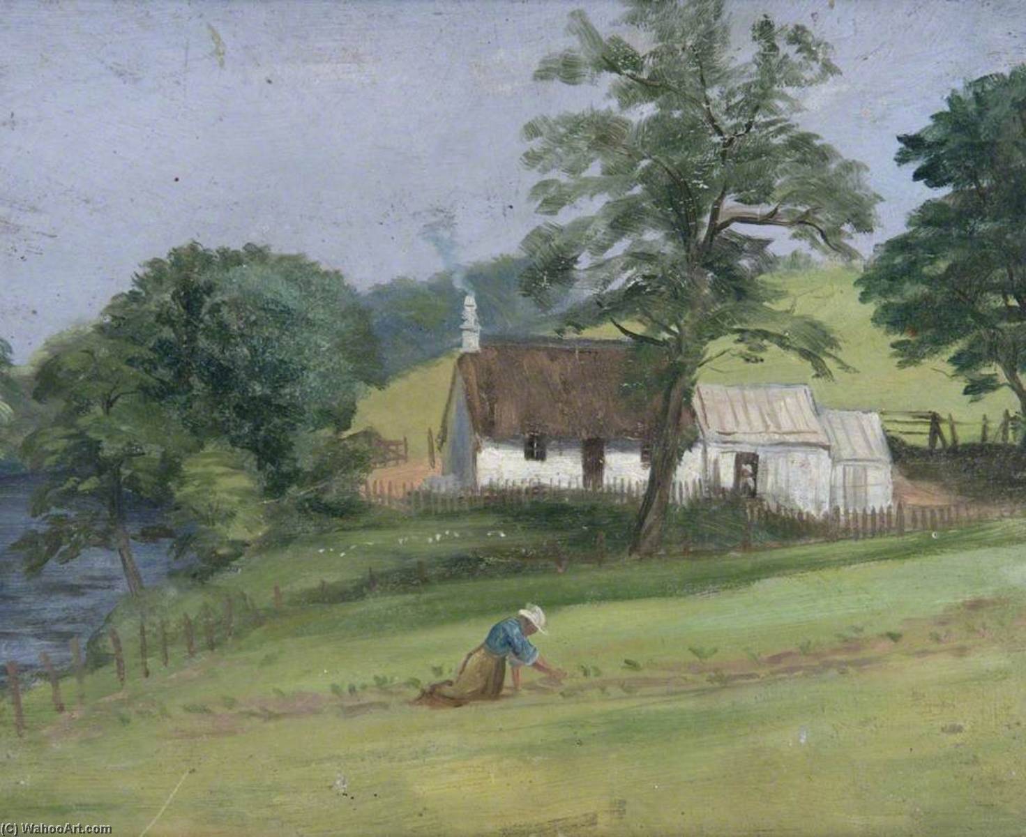 Wikioo.org - The Encyclopedia of Fine Arts - Painting, Artwork by Robert Bryden - Cottage and Gardener