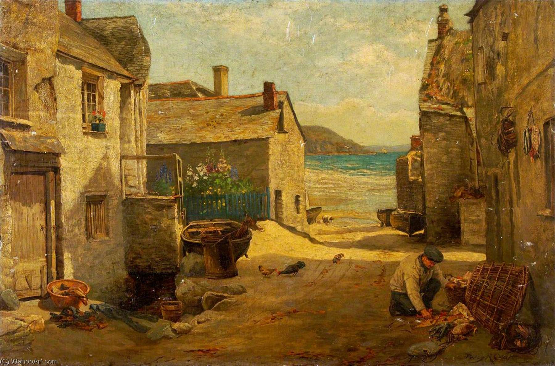 Wikioo.org - The Encyclopedia of Fine Arts - Painting, Artwork by Percy Robert Craft - Cornish Village