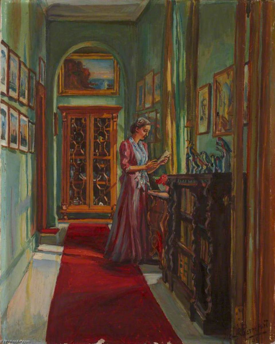 Wikioo.org - The Encyclopedia of Fine Arts - Painting, Artwork by Marie Louise Roosevelt Pierrepont - Lady Reading a Letter