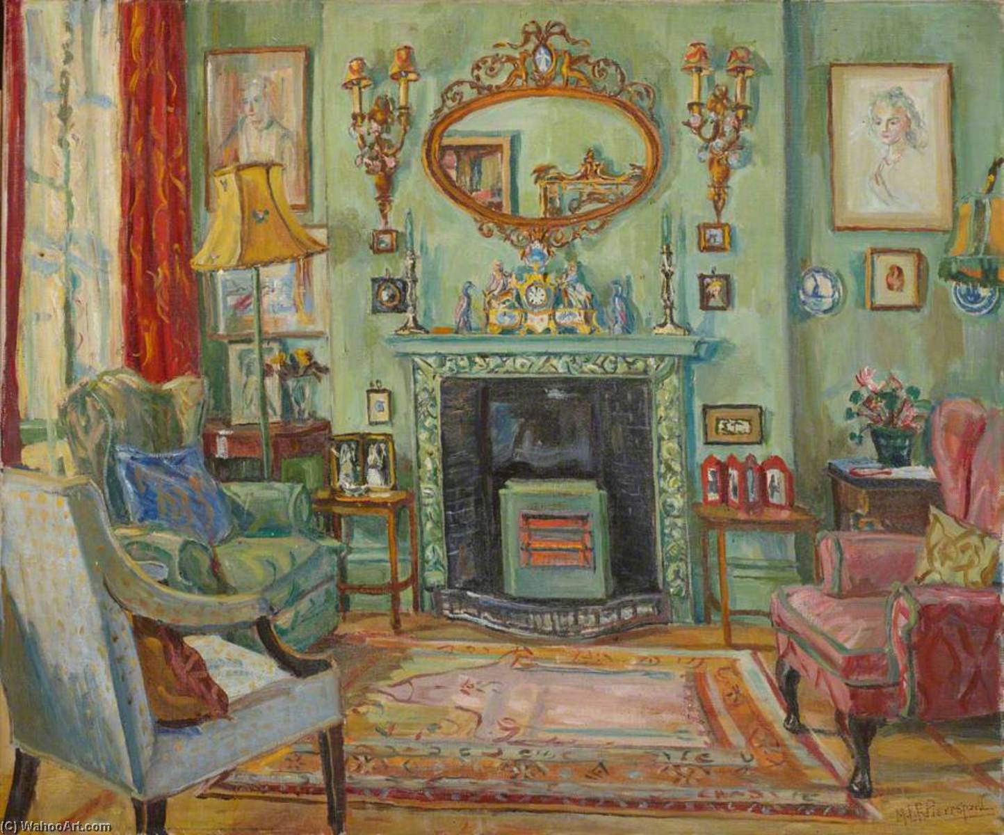 Wikioo.org - The Encyclopedia of Fine Arts - Painting, Artwork by Marie Louise Roosevelt Pierrepont - Interior, Princess Gardens, London