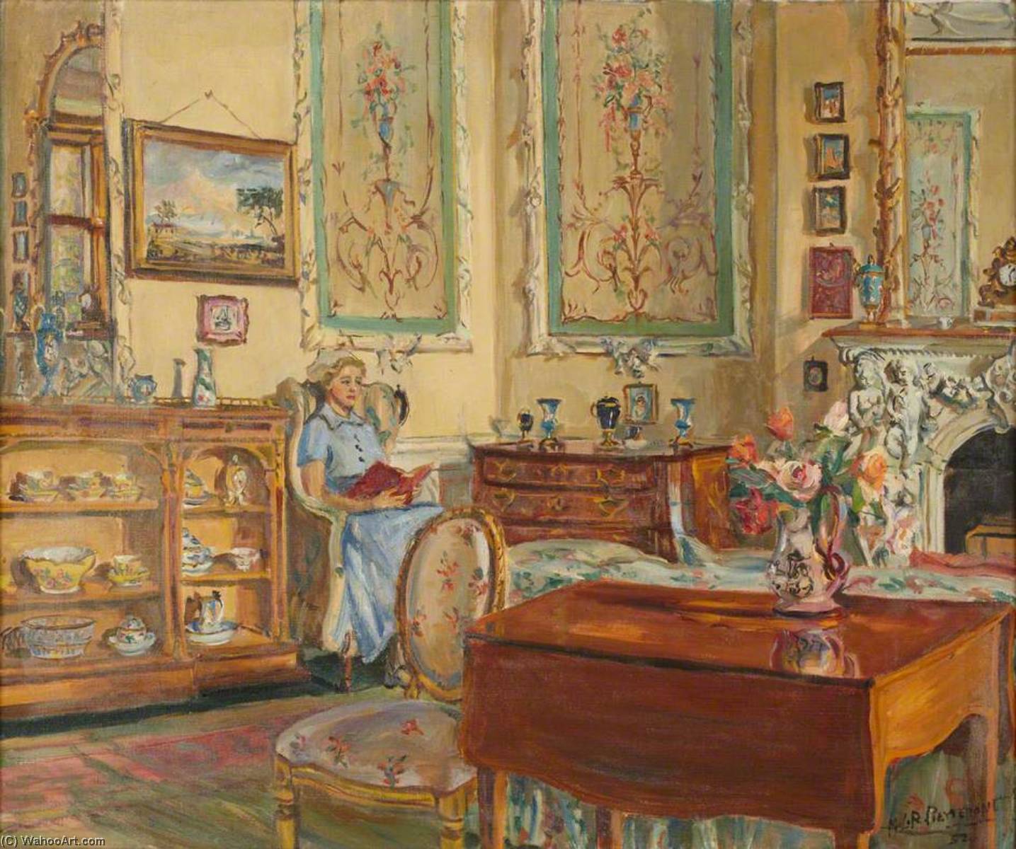 Wikioo.org - The Encyclopedia of Fine Arts - Painting, Artwork by Marie Louise Roosevelt Pierrepont - Nurse in the Tapestry Room