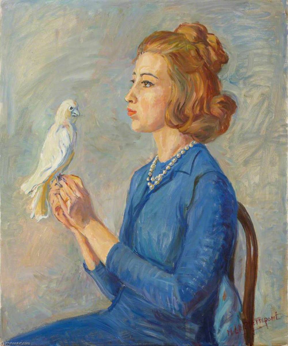 Wikioo.org - The Encyclopedia of Fine Arts - Painting, Artwork by Marie Louise Roosevelt Pierrepont - Portrait of a Young Woman with a Bird