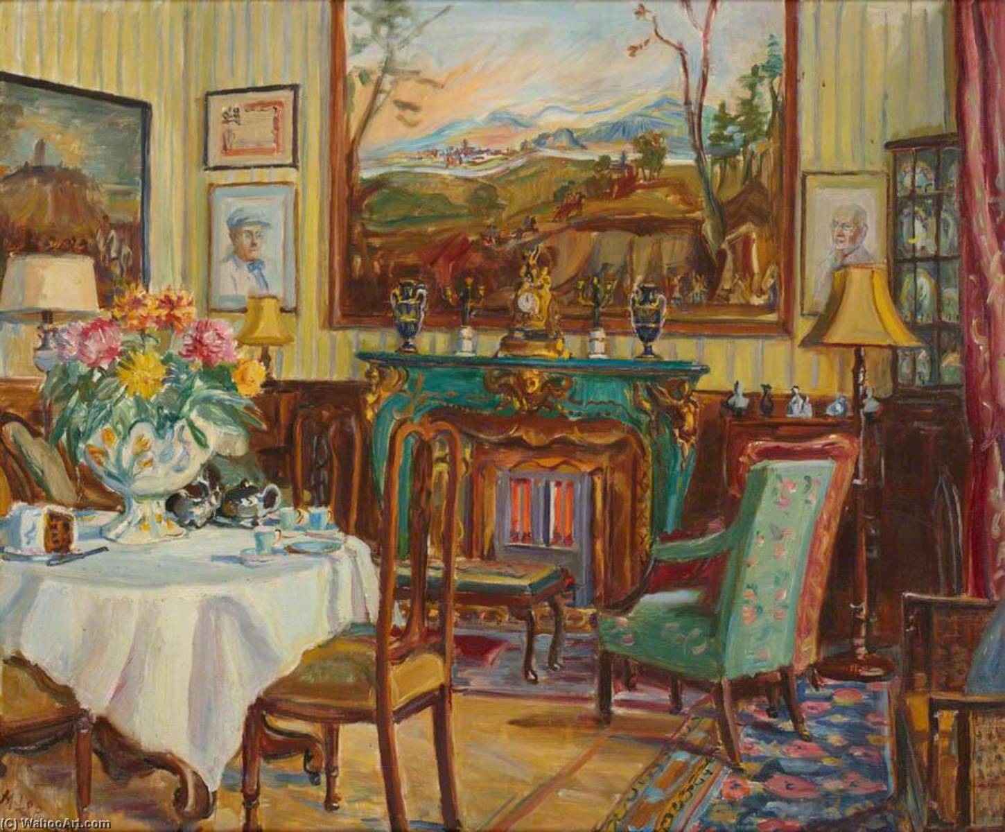 Wikioo.org - The Encyclopedia of Fine Arts - Painting, Artwork by Marie Louise Roosevelt Pierrepont - Malachite Fireplace