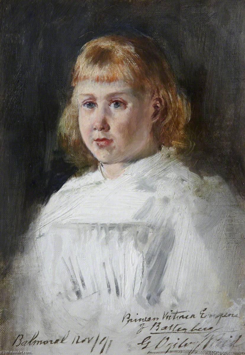 Wikioo.org - The Encyclopedia of Fine Arts - Painting, Artwork by George Ogilvy Reid - Sketch of Princess Victoria Eugenie of Battenberg (1887–1969)