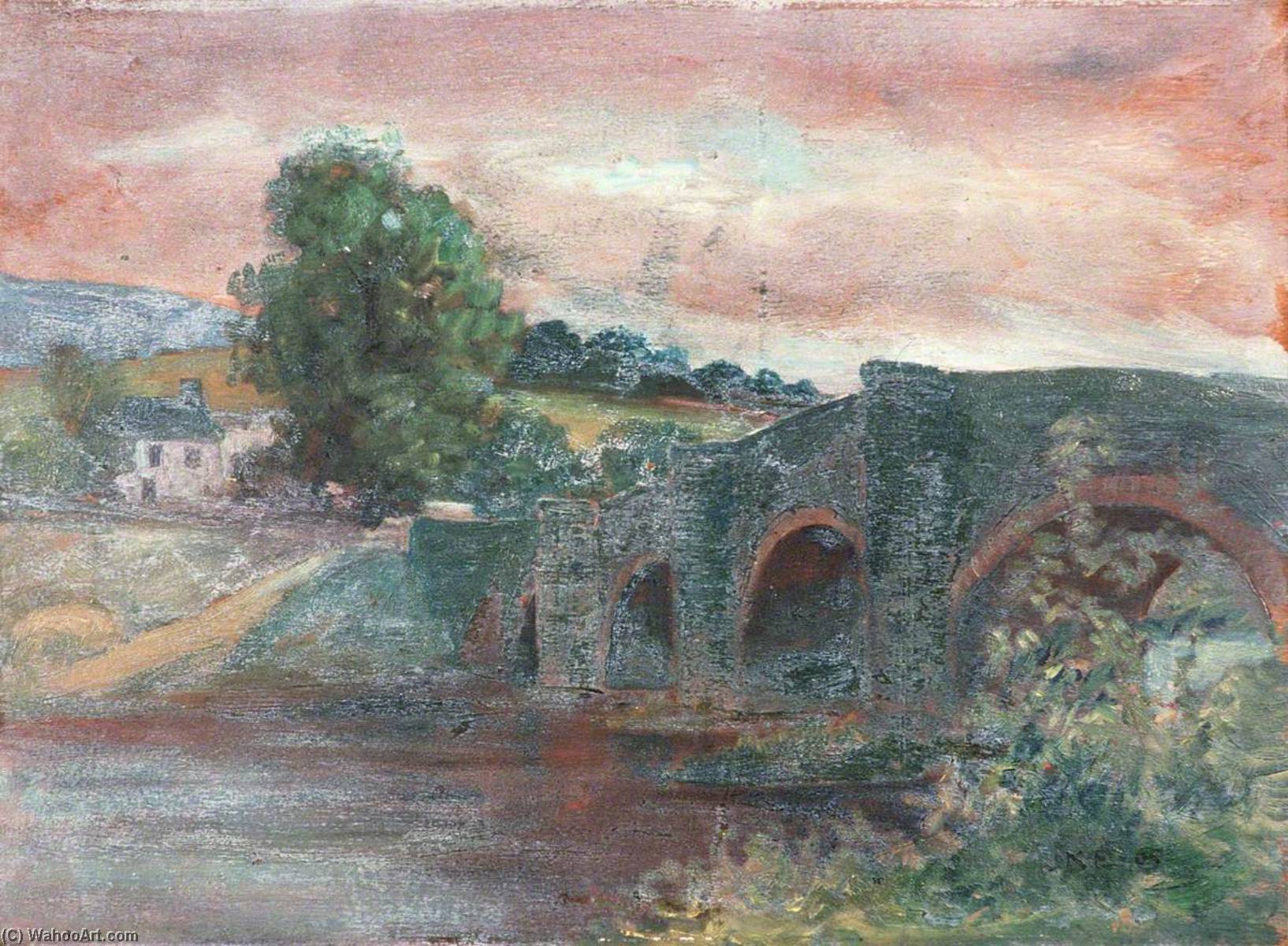 Wikioo.org - The Encyclopedia of Fine Arts - Painting, Artwork by John Kelt Edwards - Dee Bridge at Cynwyd