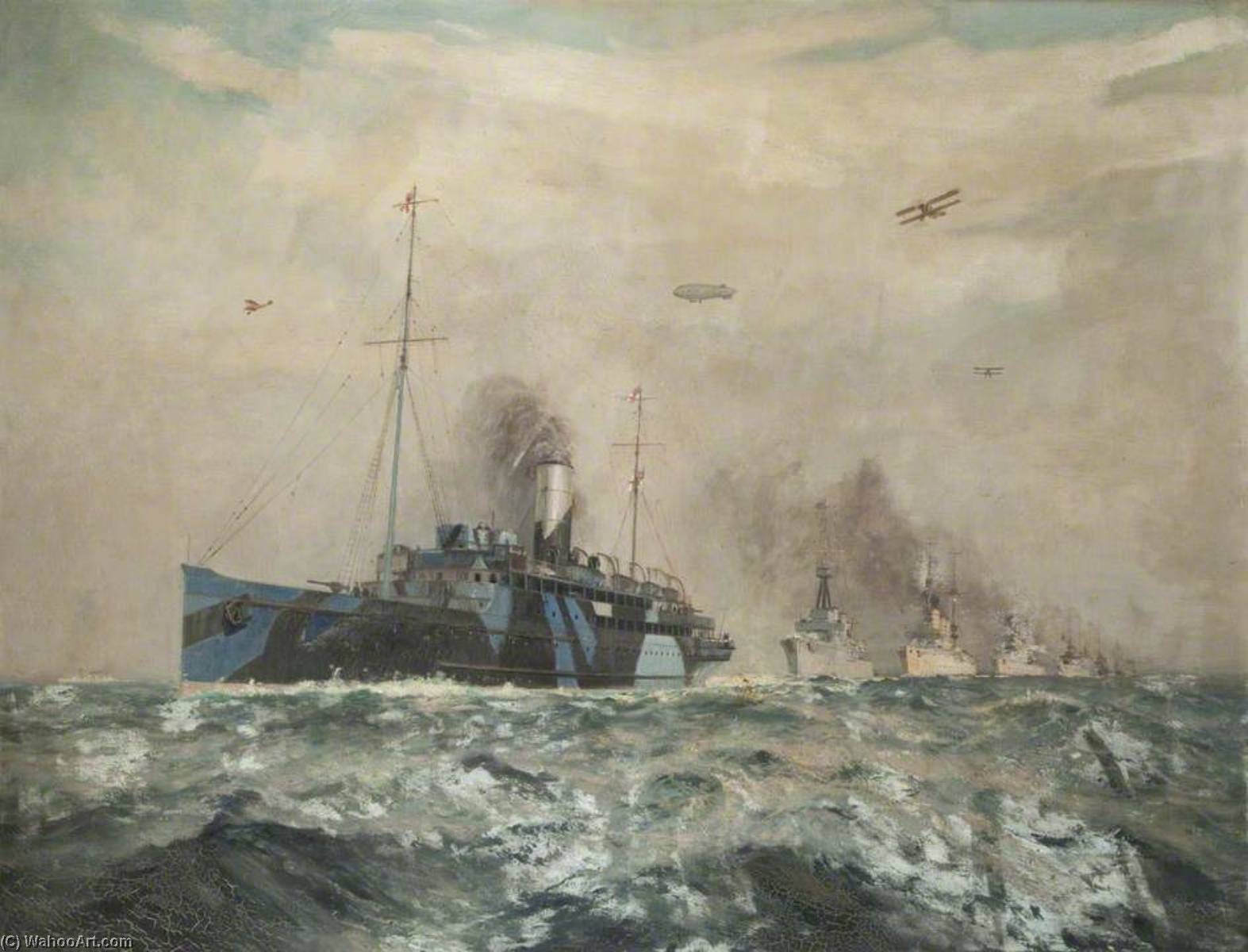 Wikioo.org - The Encyclopedia of Fine Arts - Painting, Artwork by Arthur James Wetherall Burgess - Surrender of the German Fleet, 1918