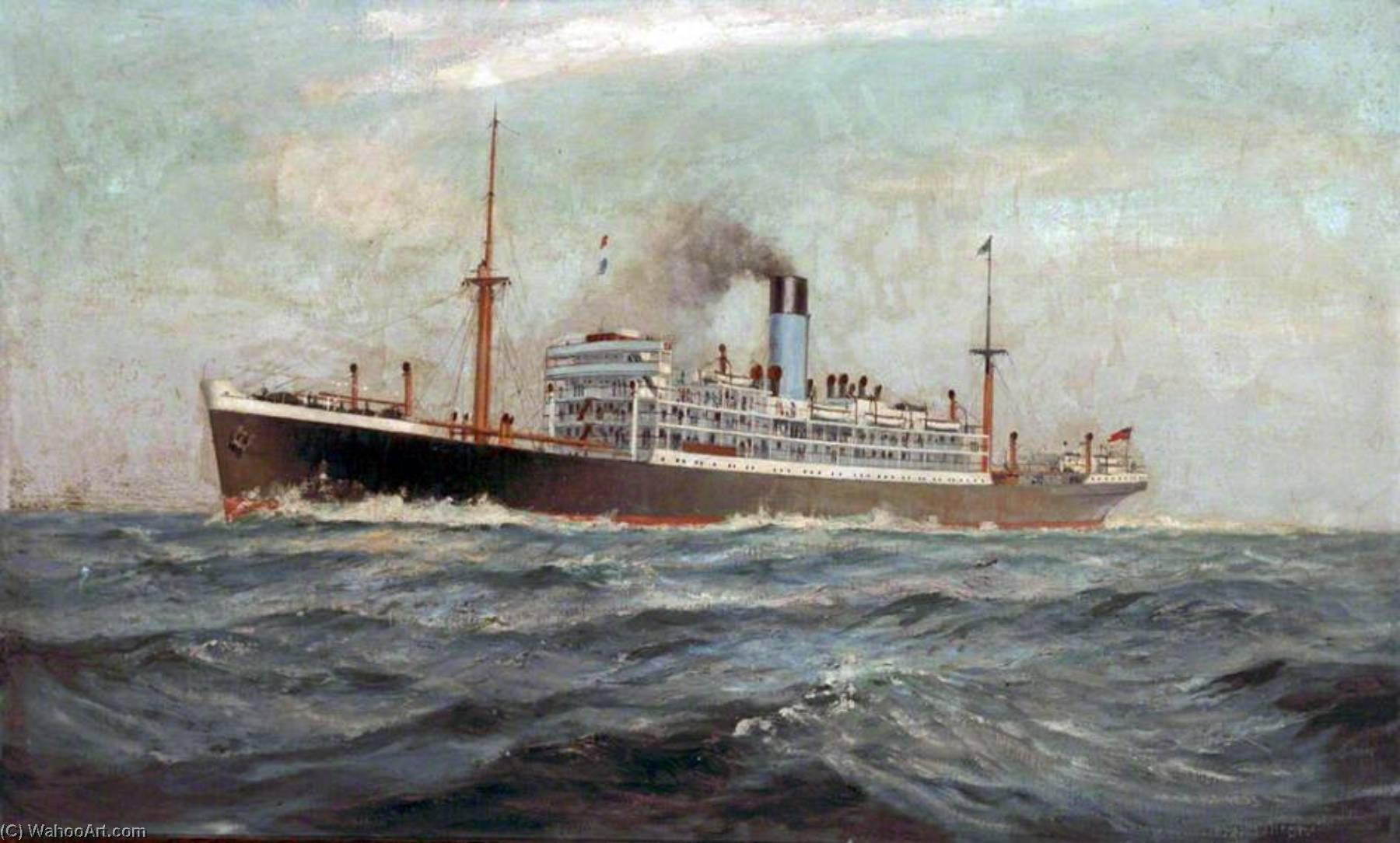 Wikioo.org - The Encyclopedia of Fine Arts - Painting, Artwork by Arthur James Wetherall Burgess - SS 'Sarpedon'