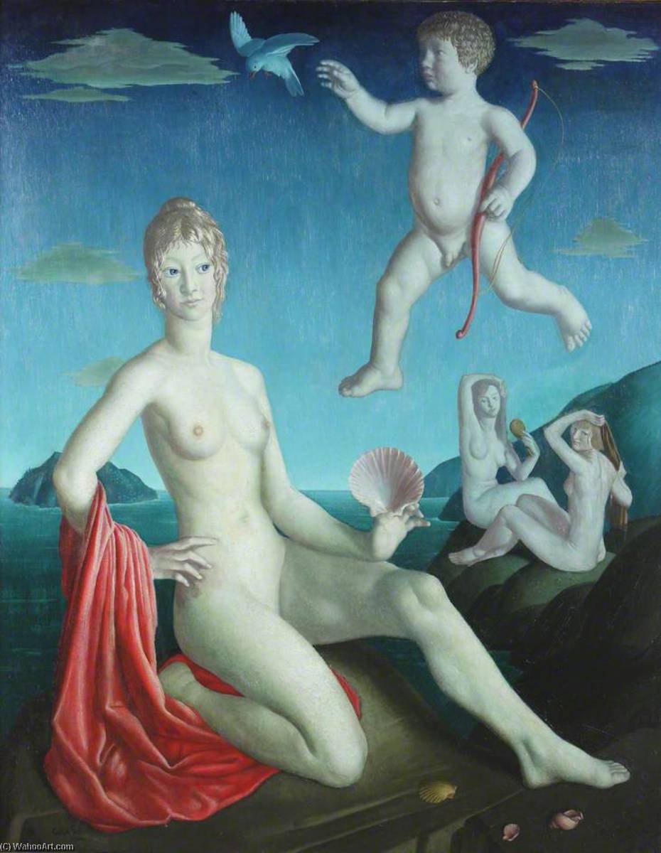 Wikioo.org - The Encyclopedia of Fine Arts - Painting, Artwork by Colin Unwin Gill - Venus and Cupid