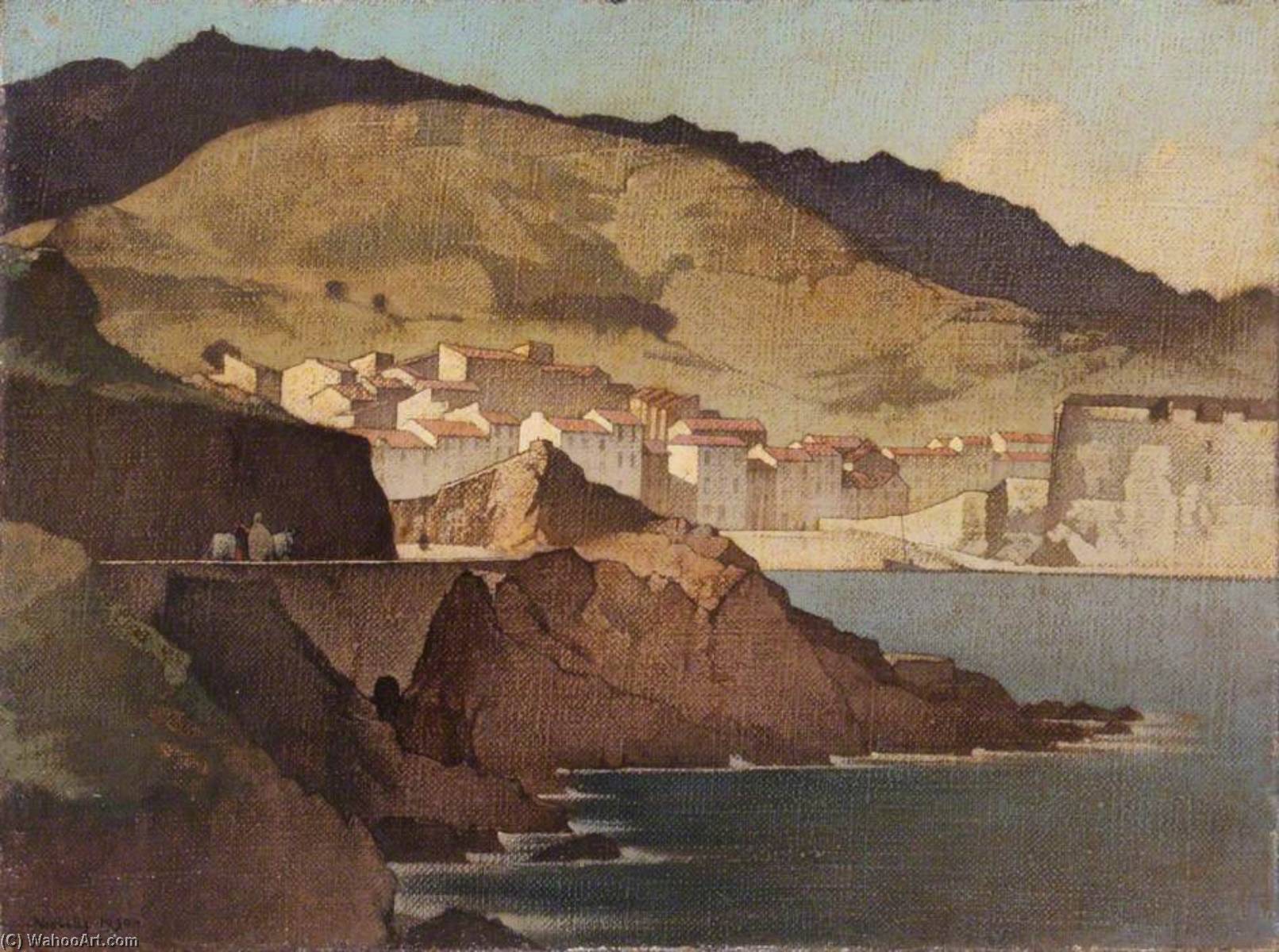 Wikioo.org - The Encyclopedia of Fine Arts - Painting, Artwork by Bertram Nicholls - Collioure from the Port Vendres Road