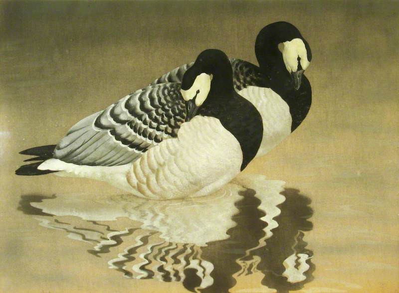 Wikioo.org - The Encyclopedia of Fine Arts - Painting, Artwork by Charles Frederick Tunnicliffe - Two Barnacle Geese