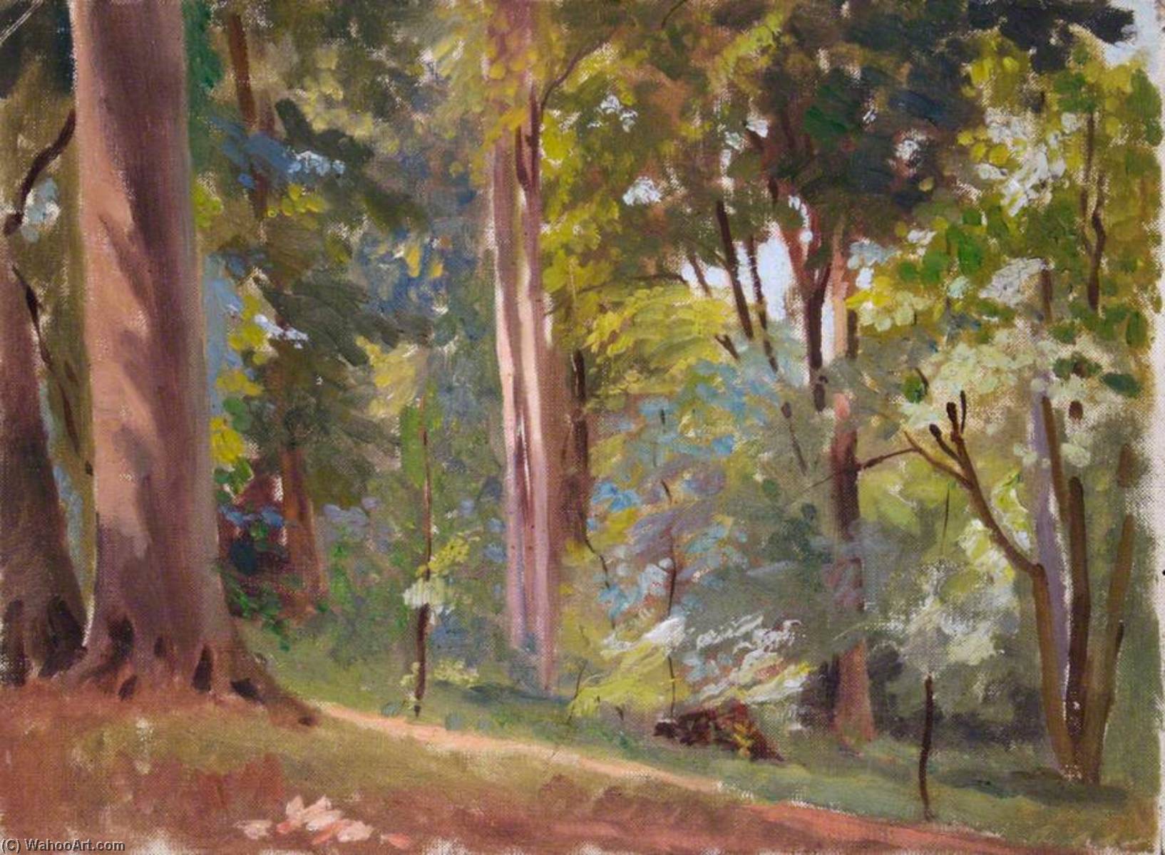 Wikioo.org - The Encyclopedia of Fine Arts - Painting, Artwork by Miles Fletcher De Montmorency - Stillness in the Forest (verso)