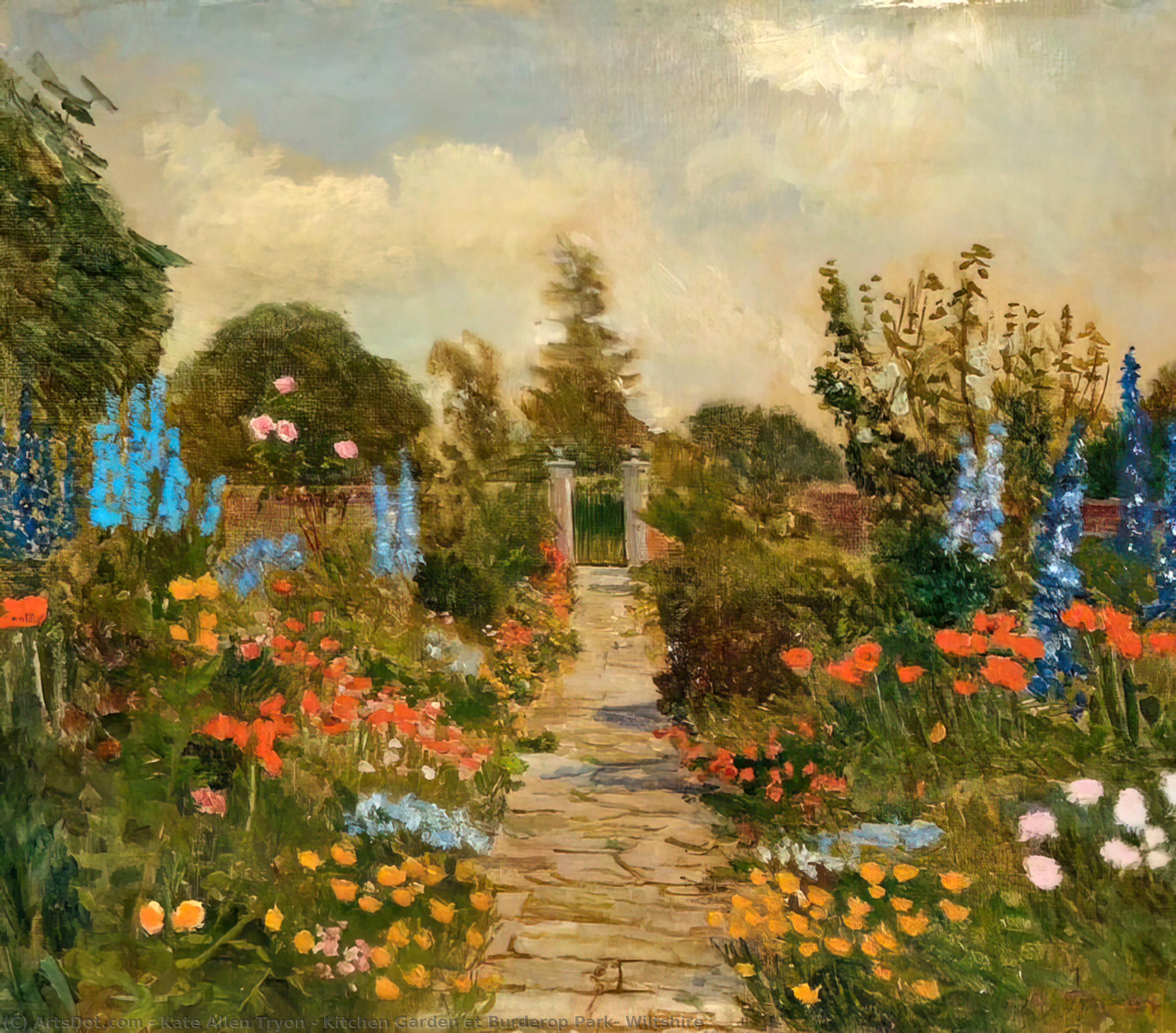 Wikioo.org - The Encyclopedia of Fine Arts - Painting, Artwork by Kate Allen Tryon - Kitchen Garden at Burderop Park, Wiltshire