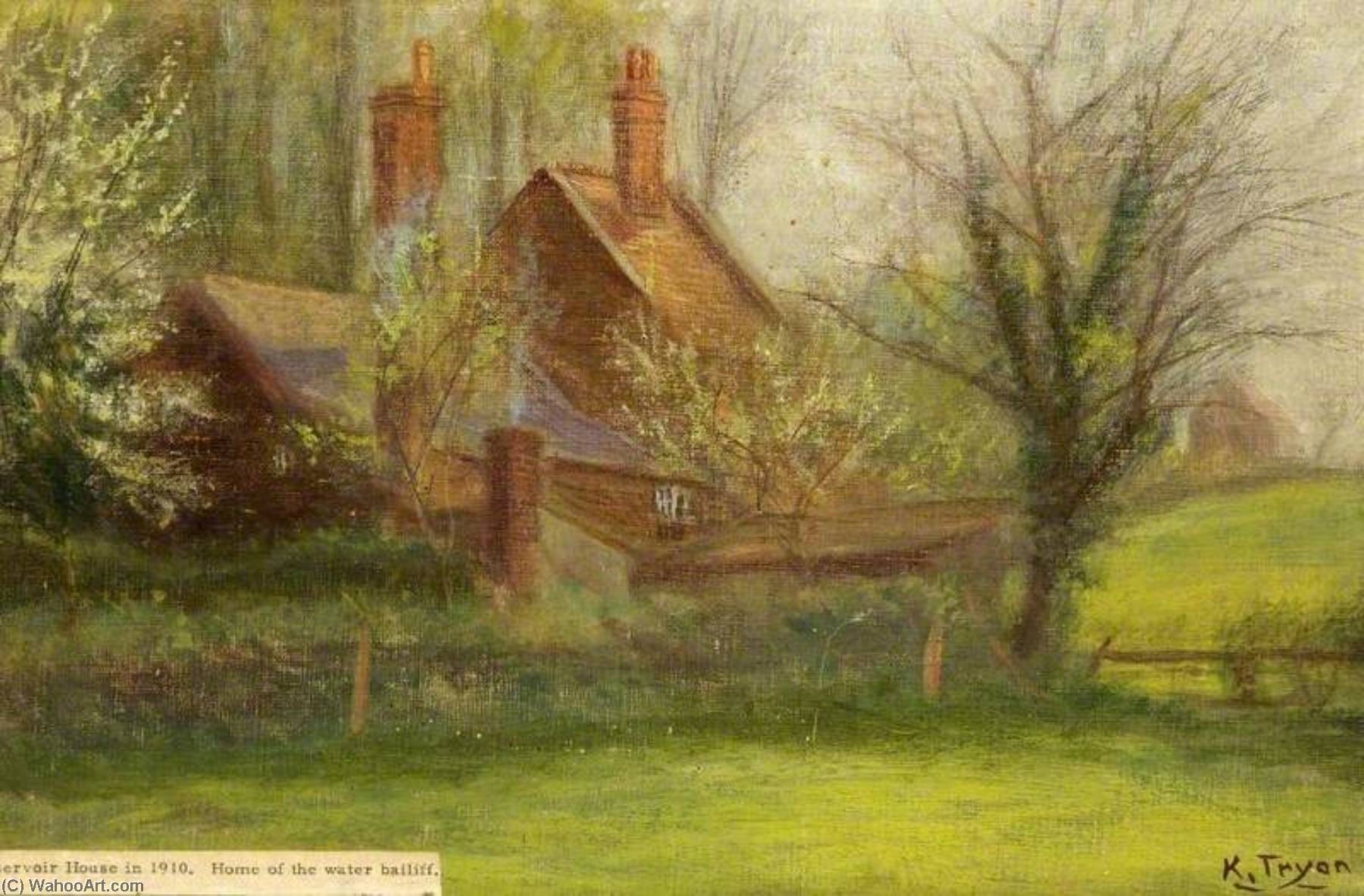 Wikioo.org - The Encyclopedia of Fine Arts - Painting, Artwork by Kate Allen Tryon - Reservoir House, Swindon, Wiltshire, 1910, Home of the Water Bailiff
