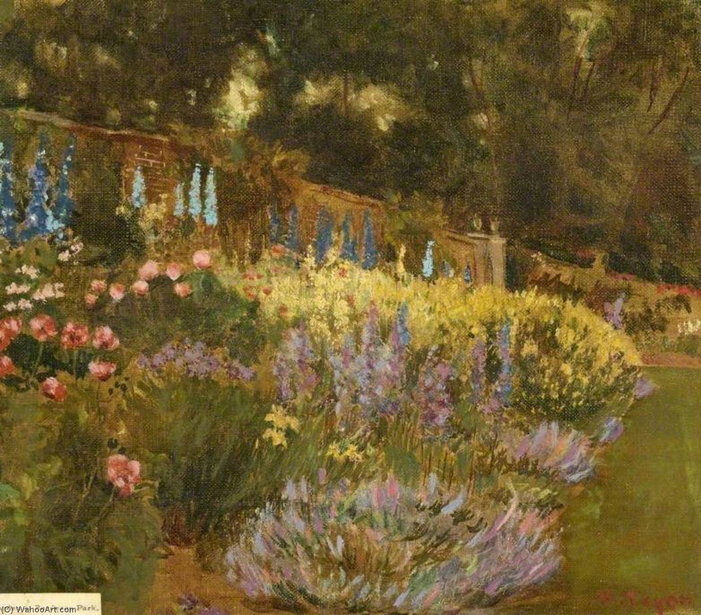 Wikioo.org - The Encyclopedia of Fine Arts - Painting, Artwork by Kate Allen Tryon - Garden at Burderop Park, Swindon, Wiltshire