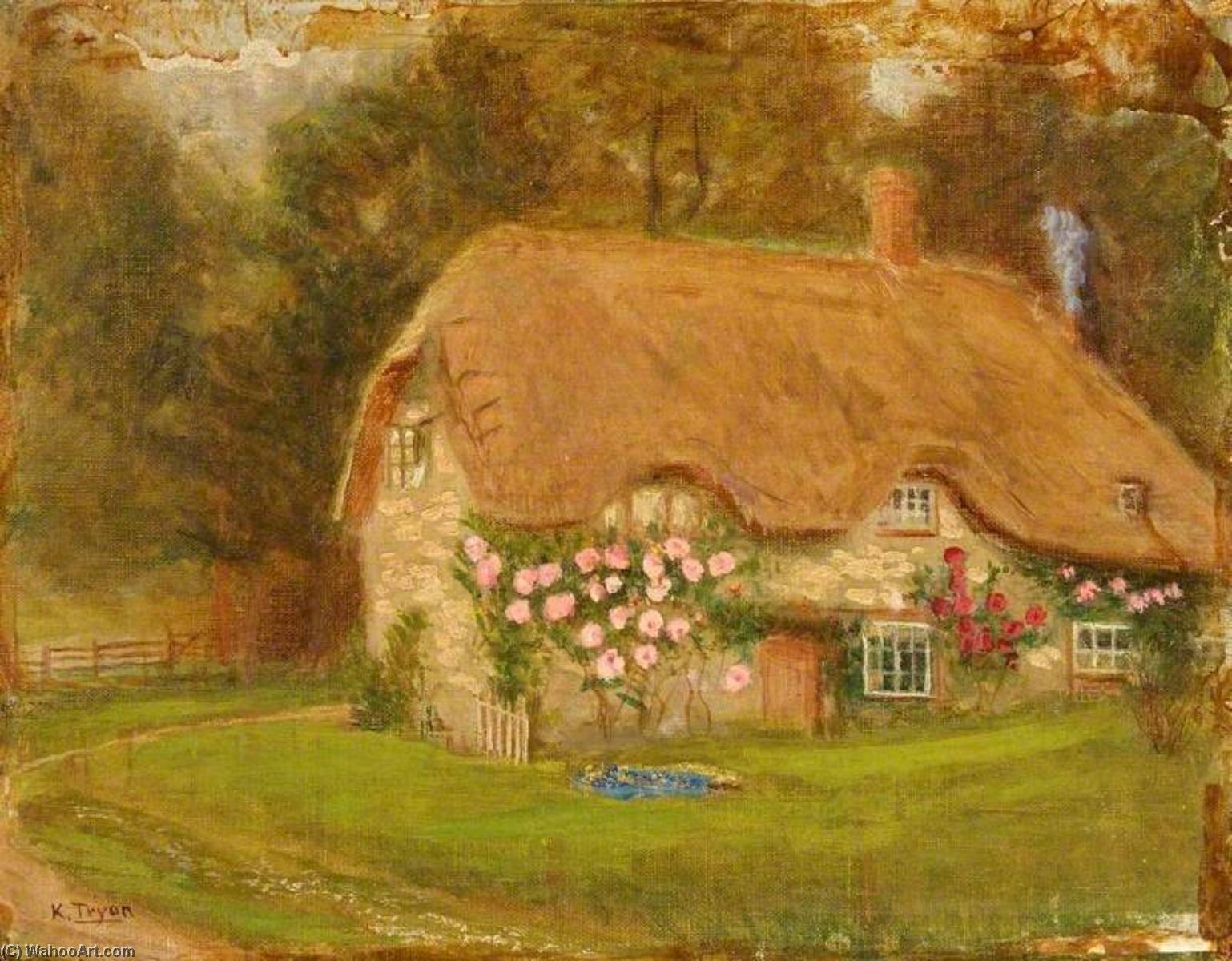 Wikioo.org - The Encyclopedia of Fine Arts - Painting, Artwork by Kate Allen Tryon - Gamekeeper's Cottage, Burderop, Wiltshire