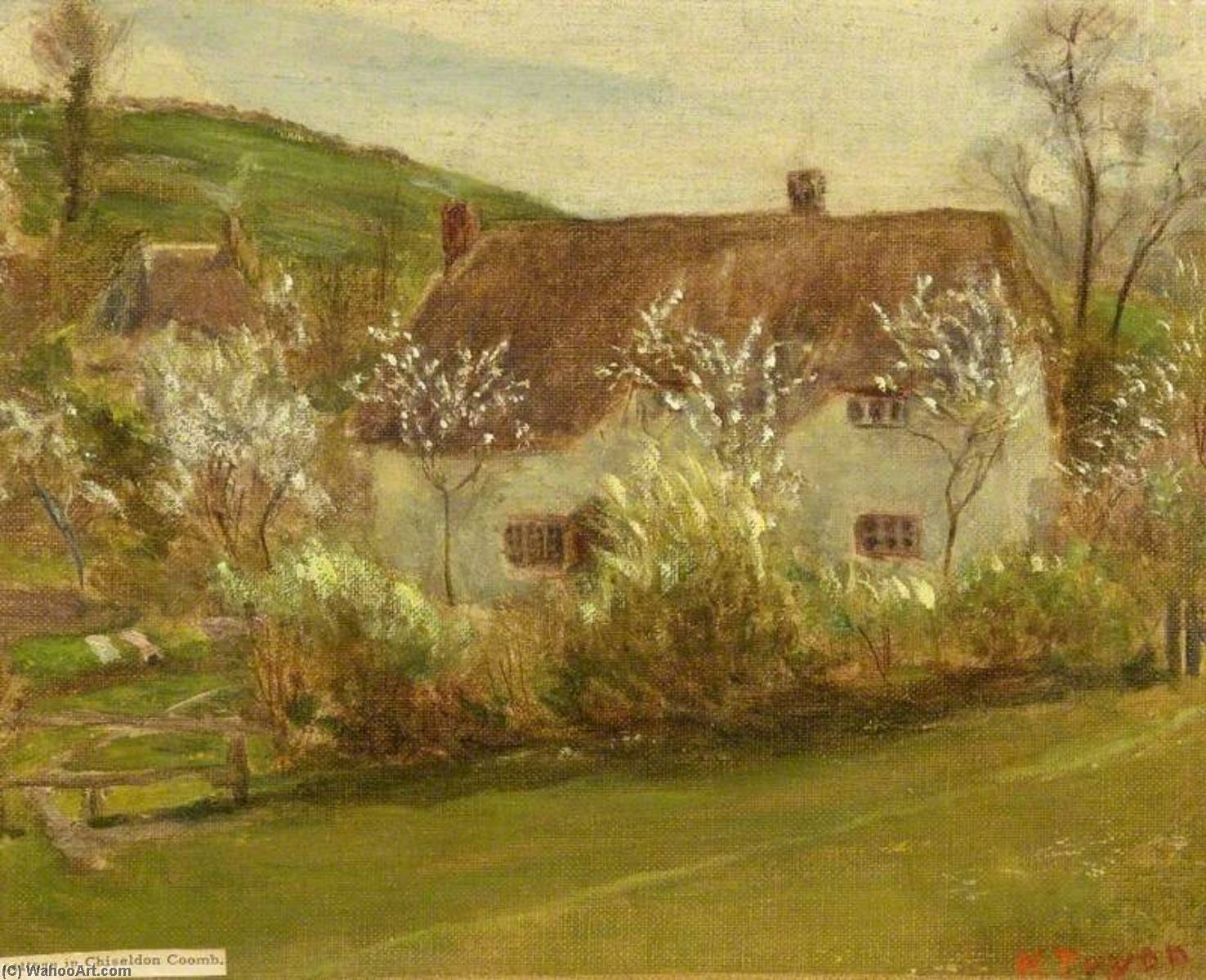 Wikioo.org - The Encyclopedia of Fine Arts - Painting, Artwork by Kate Allen Tryon - A Cottage in Chiseldon Coomb, Wiltshire