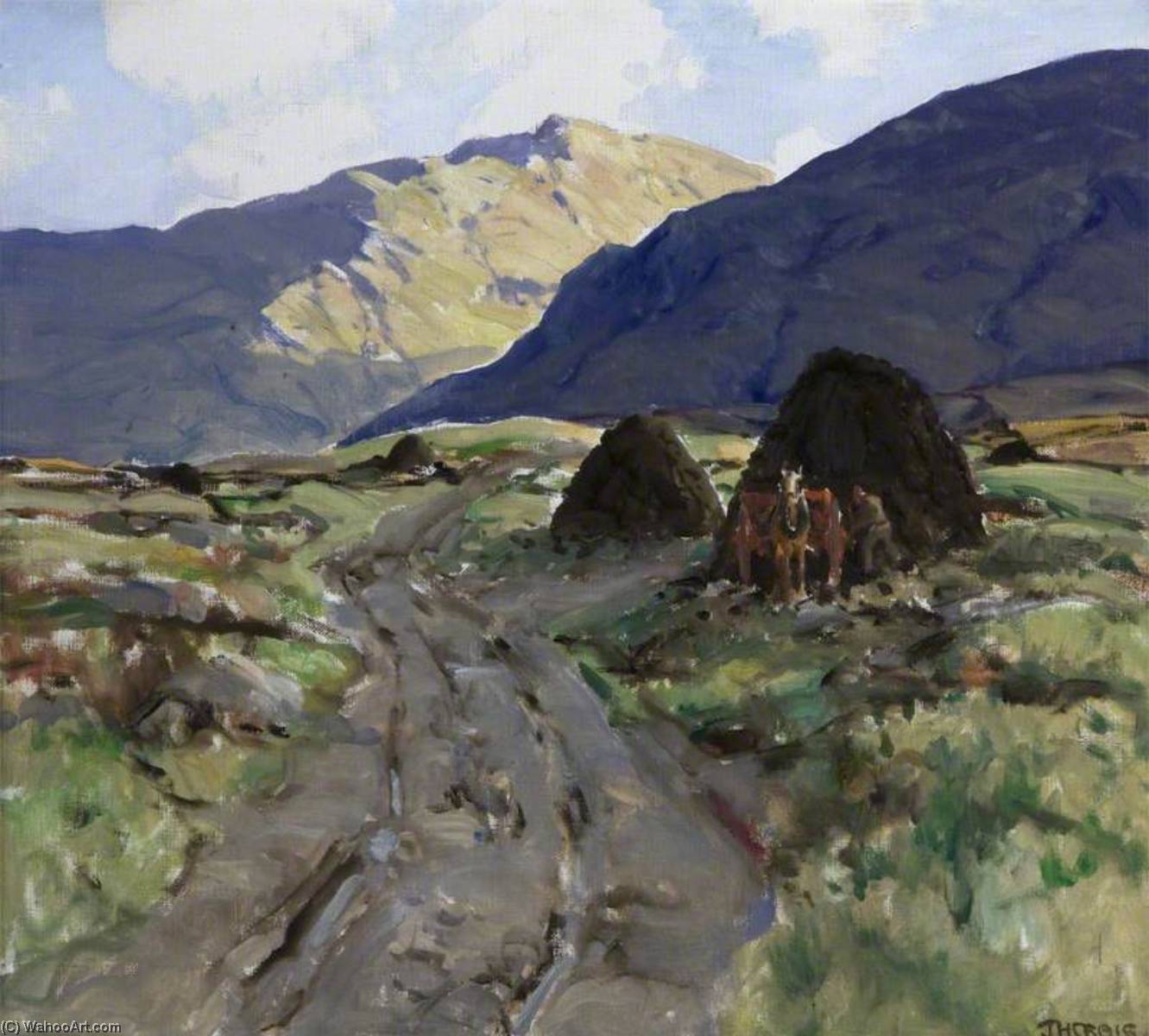 Wikioo.org - The Encyclopedia of Fine Arts - Painting, Artwork by James Humbert Craig - Turf Bog, Connemara