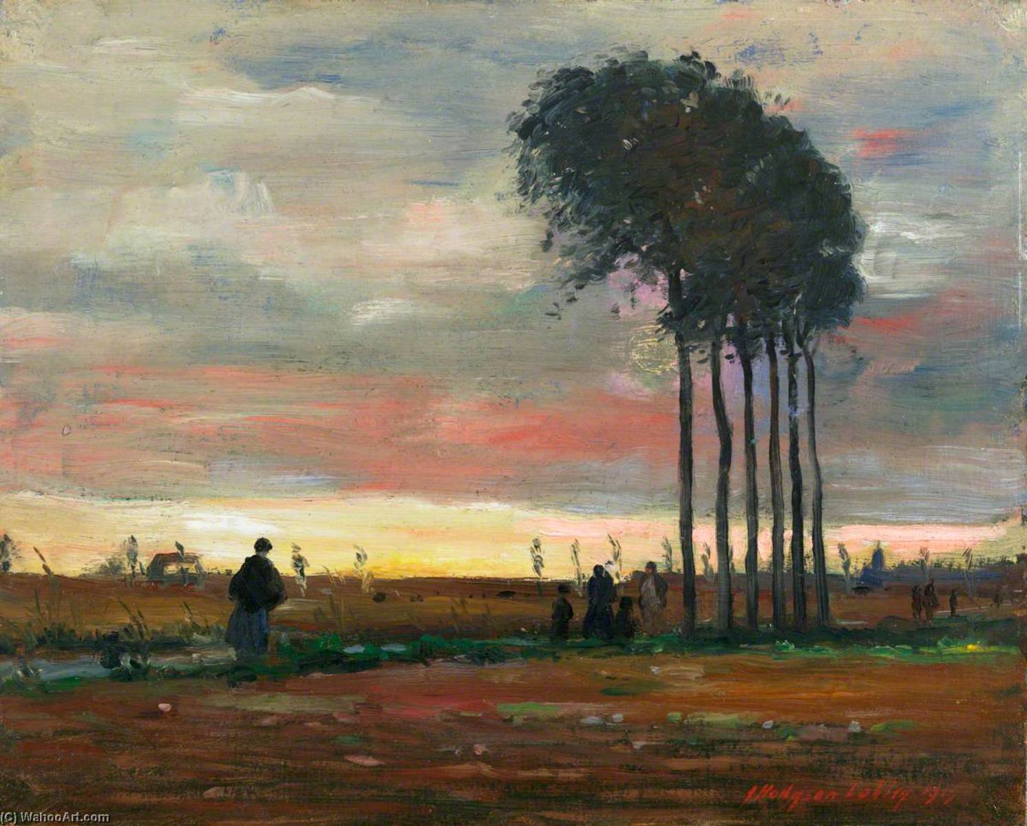 Wikioo.org - The Encyclopedia of Fine Arts - Painting, Artwork by John Hodgson Lobley - Refugees on the Road from Ascq to Lille