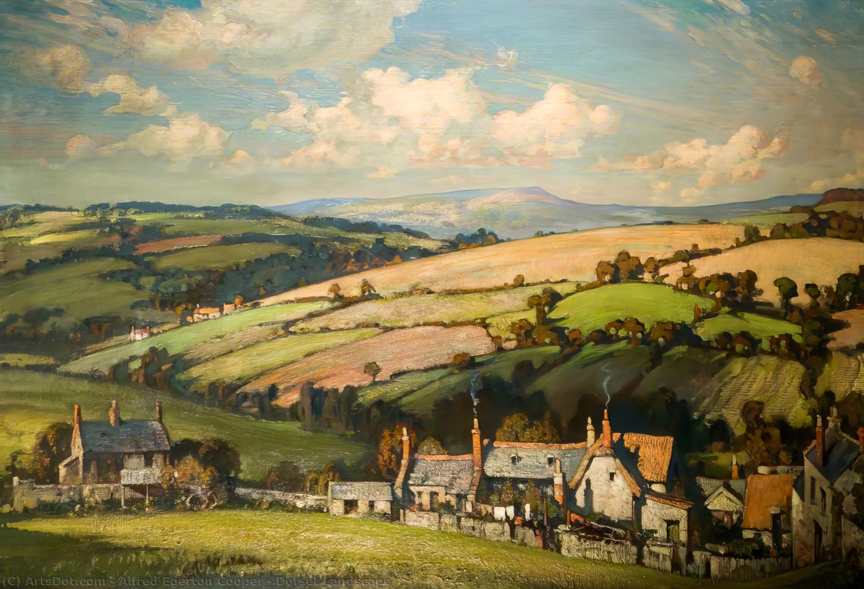 Wikioo.org - The Encyclopedia of Fine Arts - Painting, Artwork by Alfred Egerton Cooper - Dorset Landscape