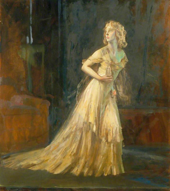 Wikioo.org - The Encyclopedia of Fine Arts - Painting, Artwork by Alfred Kingsley Lawrence - Vivien Leigh (1913–1967), as Blanche Dubois in 'A Streetcar Named Desire' by Tennessee Williams