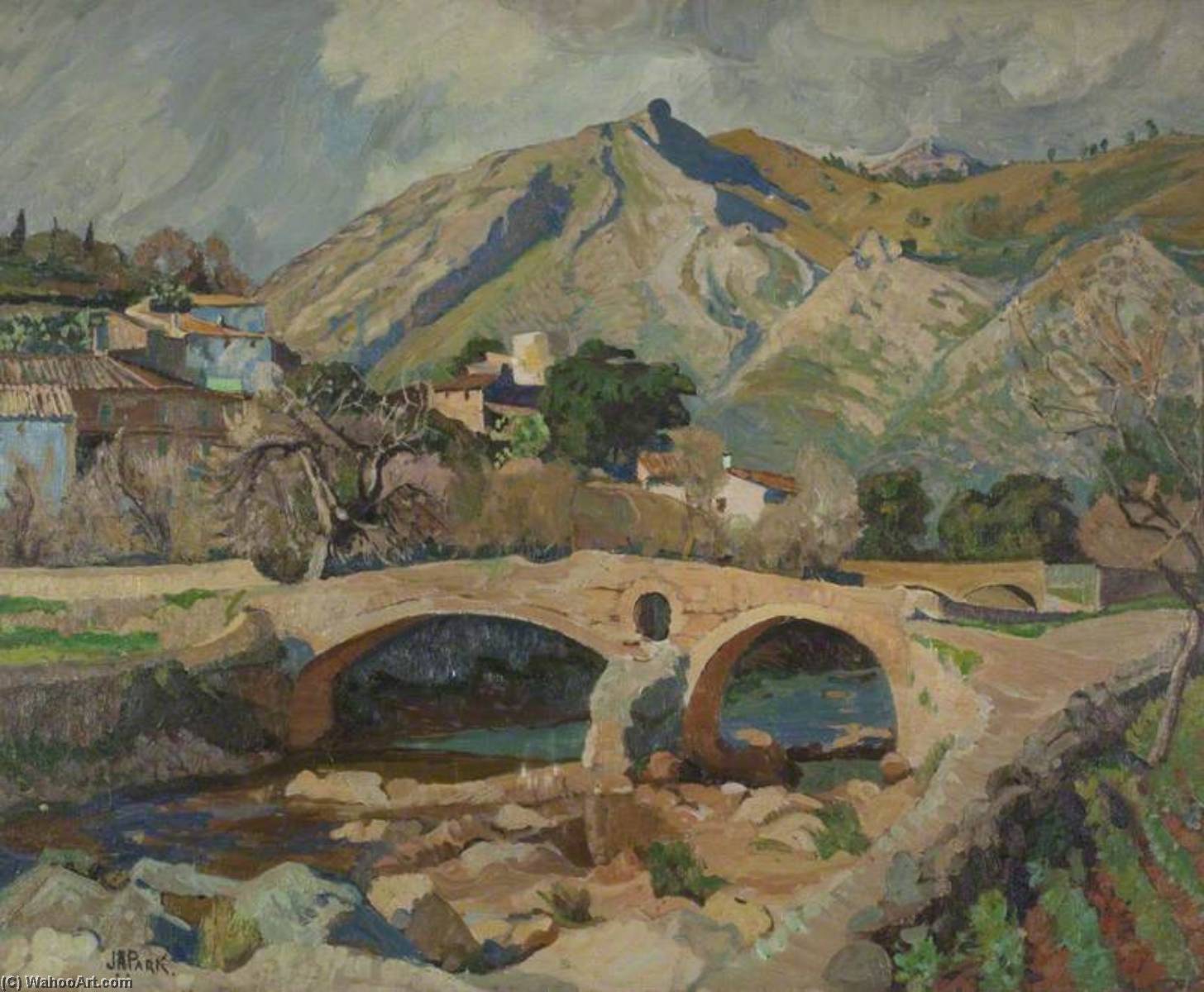 Wikioo.org - The Encyclopedia of Fine Arts - Painting, Artwork by John Anthony Park - Roman Bridge, Pollensa, Mallorca