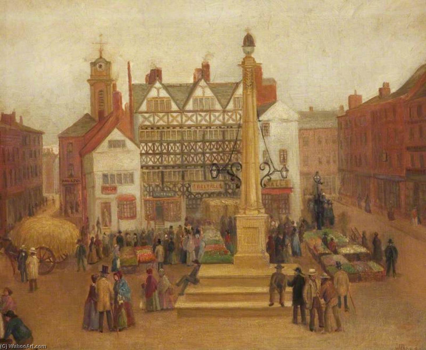 Wikioo.org - The Encyclopedia of Fine Arts - Painting, Artwork by John Anthony Park - Preston Market in the Olden Days