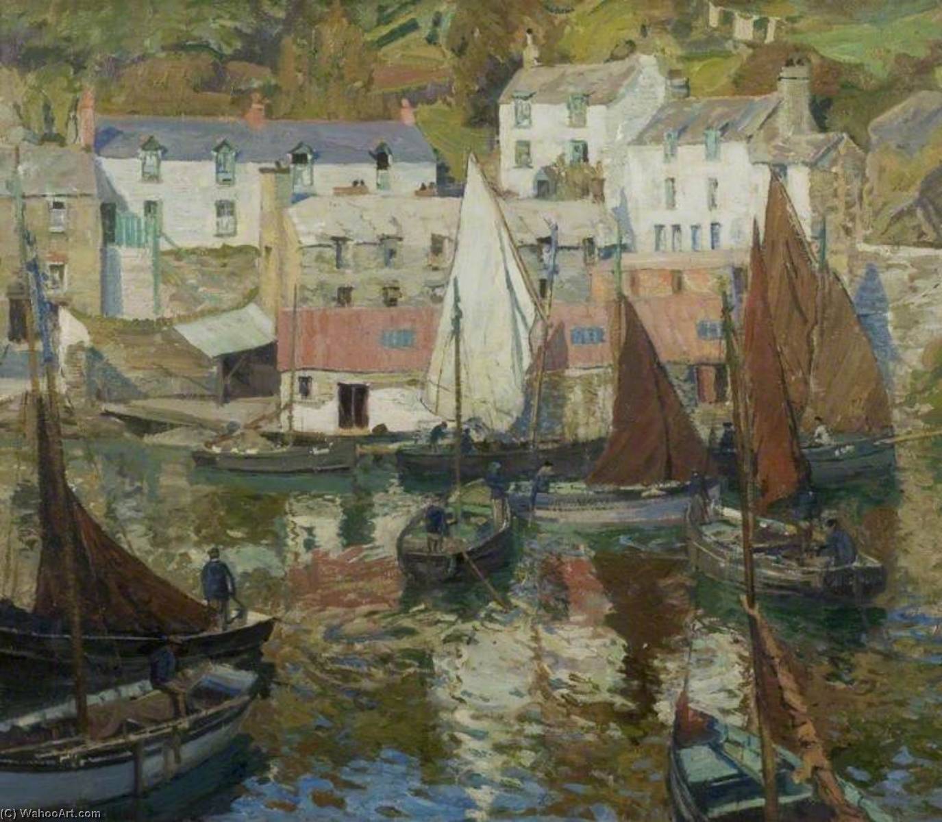 Wikioo.org - The Encyclopedia of Fine Arts - Painting, Artwork by John Anthony Park - The Harbour, Polperro, Cornwall