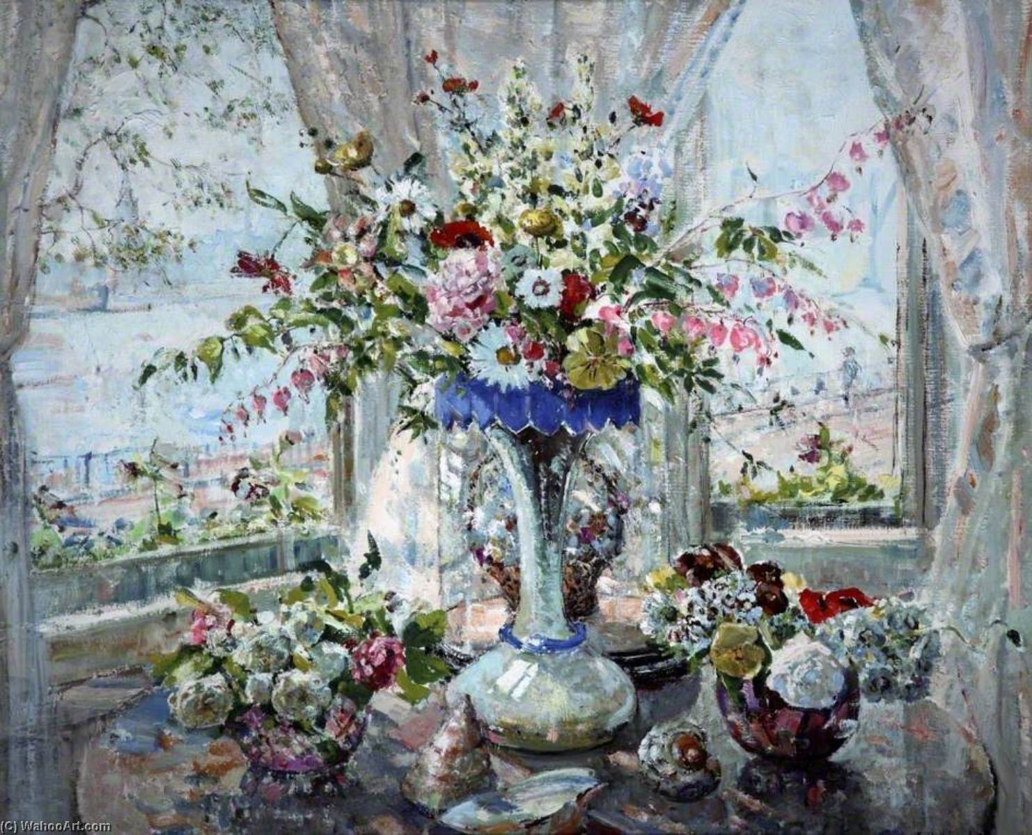 Wikioo.org - The Encyclopedia of Fine Arts - Painting, Artwork by Emily Beatrice Bland - Flowers in a Sunny Window